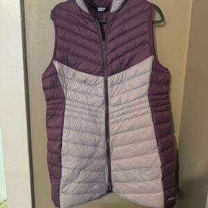 Lands' End Women's Purple and Gray Puffer Vest